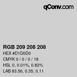 カラーコード: RGB 209 208 208 | qconv.com