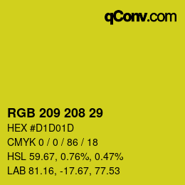 Color code: RGB 209 208 29 | qconv.com