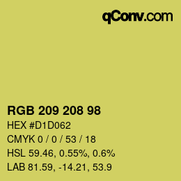 Color code: RGB 209 208 98 | qconv.com