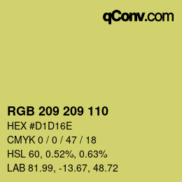 カラーコード: RGB 209 209 110 | qconv.com