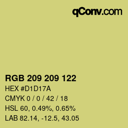 Color code: RGB 209 209 122 | qconv.com
