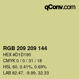 颜色代码: RGB 209 209 144 | qconv.com