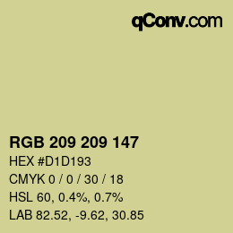 Color code: RGB 209 209 147 | qconv.com