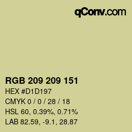 カラーコード: RGB 209 209 151 | qconv.com
