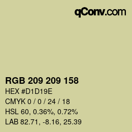 カラーコード: RGB 209 209 158 | qconv.com