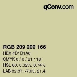 Color code: RGB 209 209 166 | qconv.com
