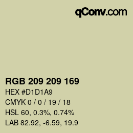 Color code: RGB 209 209 169 | qconv.com