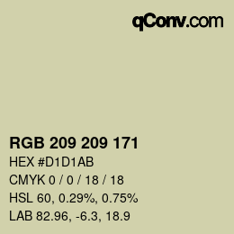 Color code: RGB 209 209 171 | qconv.com