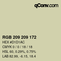 カラーコード: RGB 209 209 172 | qconv.com