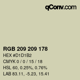 Color code: RGB 209 209 178 | qconv.com