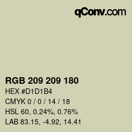 Color code: RGB 209 209 180 | qconv.com