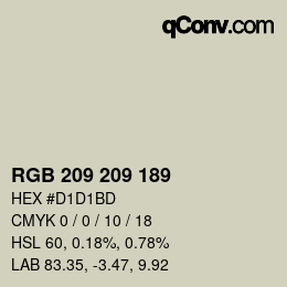 カラーコード: RGB 209 209 189 | qconv.com