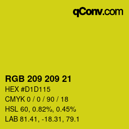 Color code: RGB 209 209 21 | qconv.com