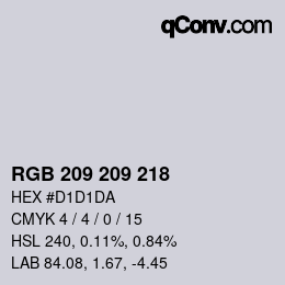 カラーコード: RGB 209 209 218 | qconv.com