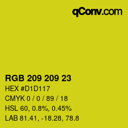 Color code: RGB 209 209 23 | qconv.com