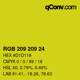 Color code: RGB 209 209 24 | qconv.com
