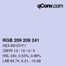カラーコード: RGB 209 209 241 | qconv.com