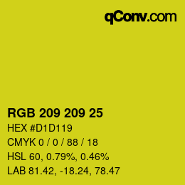 Color code: RGB 209 209 25 | qconv.com