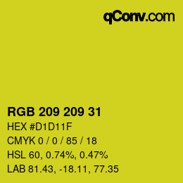 颜色代码: RGB 209 209 31 | qconv.com