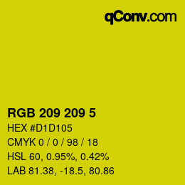 カラーコード: RGB 209 209 5 | qconv.com