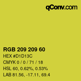 Color code: RGB 209 209 60 | qconv.com