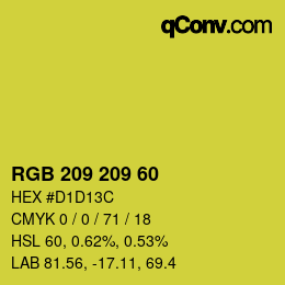 颜色代码: RGB 209 209 60 | qconv.com