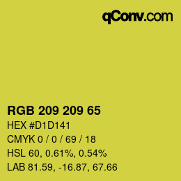 カラーコード: RGB 209 209 65 | qconv.com