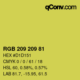 カラーコード: RGB 209 209 81 | qconv.com