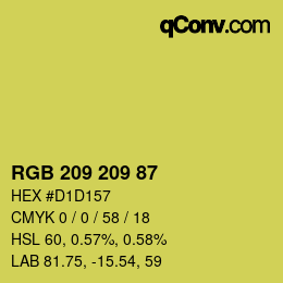 颜色代码: RGB 209 209 87 | qconv.com