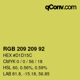 カラーコード: RGB 209 209 92 | qconv.com