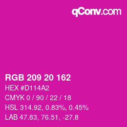 Color code: RGB 209 20 162 | qconv.com