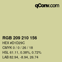 カラーコード: RGB 209 210 156 | qconv.com
