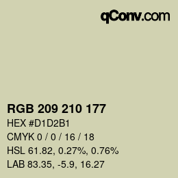 Color code: RGB 209 210 177 | qconv.com