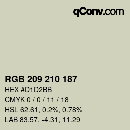 Color code: RGB 209 210 187 | qconv.com