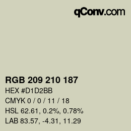 Color code: RGB 209 210 187 | qconv.com