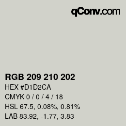 Color code: RGB 209 210 202 | qconv.com