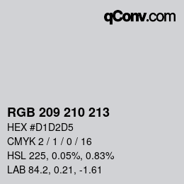 Color code: RGB 209 210 213 | qconv.com