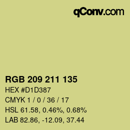 Color code: RGB 209 211 135 | qconv.com