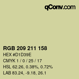 颜色代码: RGB 209 211 158 | qconv.com