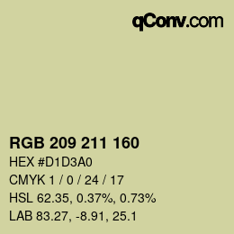 Farbcode: RGB 209 211 160 | qconv.com