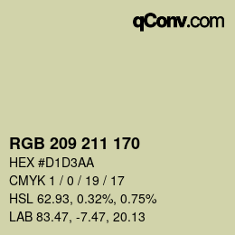 Color code: RGB 209 211 170 | qconv.com