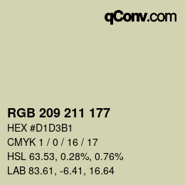 Farbcode: RGB 209 211 177 | qconv.com