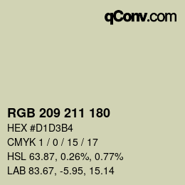 Color code: RGB 209 211 180 | qconv.com