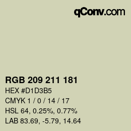 Color code: RGB 209 211 181 | qconv.com