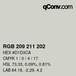 Farbcode: RGB 209 211 202 | qconv.com