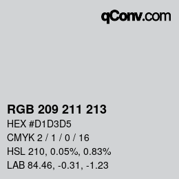 Color code: RGB 209 211 213 | qconv.com