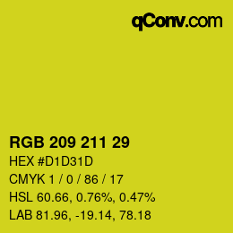Color code: RGB 209 211 29 | qconv.com