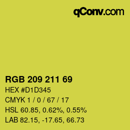 Color code: RGB 209 211 69 | qconv.com