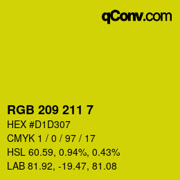 Color code: RGB 209 211 7 | qconv.com