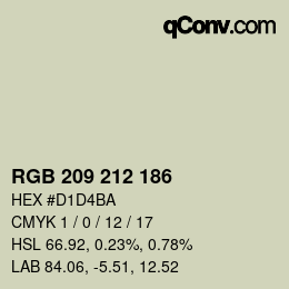 Farbcode: RGB 209 212 186 | qconv.com